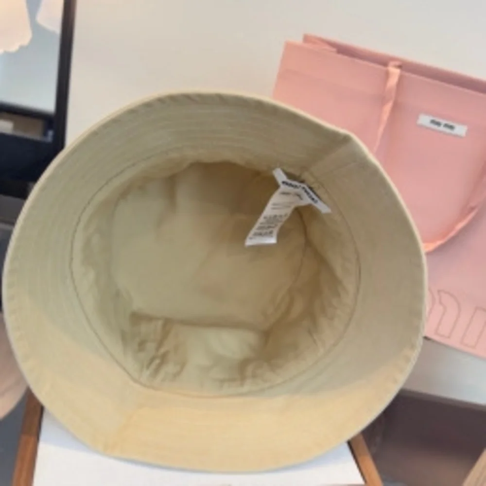 ☁️ Miu Miu ❀ Beige Bucket Hat ✧ Signature Logo